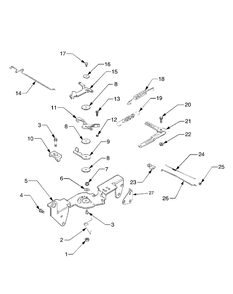 Engine Controls Diagram and Parts List for GT3100 14A671010-14B671710 Cub Cadet Lawn Tractor